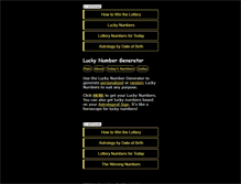 Tablet Screenshot of luckynumbersnow.com